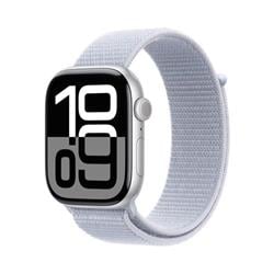 Apple Watch Series 10 GPS + Cellular 46mm Silver Aluminium Case with Blue Cloud Sport Loop (MWY23QC/A)