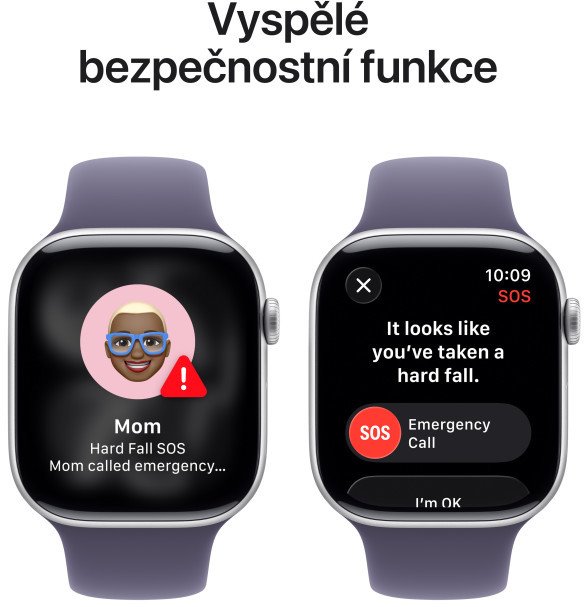 Apple Watch Series 11 GPS 42 mm strieborné puzdro Fialový športový remienok - S/M