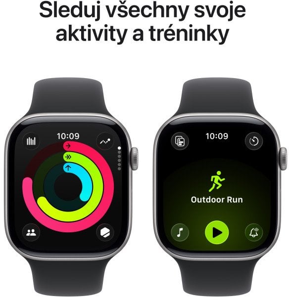 Apple Watch Series 11 GPS 42mm Aluminium Case Black Sport Band - M/L