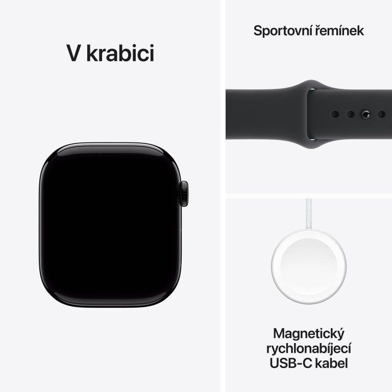 Apple Watch Series 11 GPS 42mm Black Aluminium, Black Sport Band - S/M