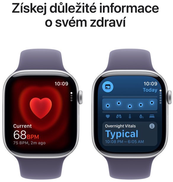 Apple Watch Series 11 GPS 46mm hliníkové puzdro Fialový športový remienok - S/M