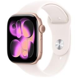 Apple Watch Series 11 GPS 46mm hliníkové puzdro Svetlo červený športový remienok - M/L