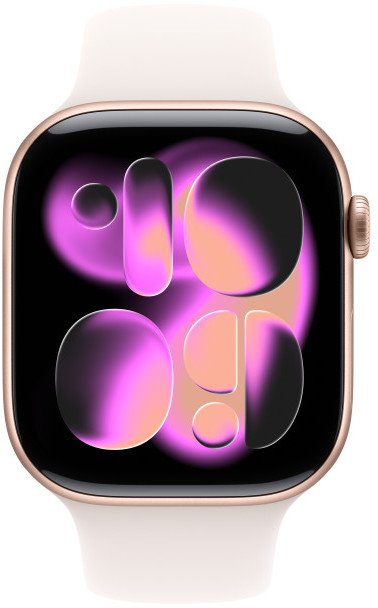 Apple Watch Series 11 GPS 46mm hliníkové puzdro Svetlo červený športový remienok - S/M