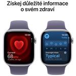Apple Watch Series 11 GPS + Cellular 42 mm Strieborné hliníkové puzdro s fialovým športovým remienkom - M/L
