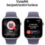 Apple Watch Series 11 GPS + Cellular 42 mm Strieborné hliníkové puzdro s fialovým športovým remienkom - M/L