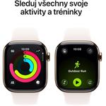 Apple Watch Series 11 GPS + Cellular 42 mm Zlaté titánové puzdro so športovým remienkom Light Blush - M/L