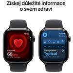 Apple Watch Series 11 GPS + Cellular 42mm bridlicové titánové puzdro s čiernym športovým remienkom - S/M