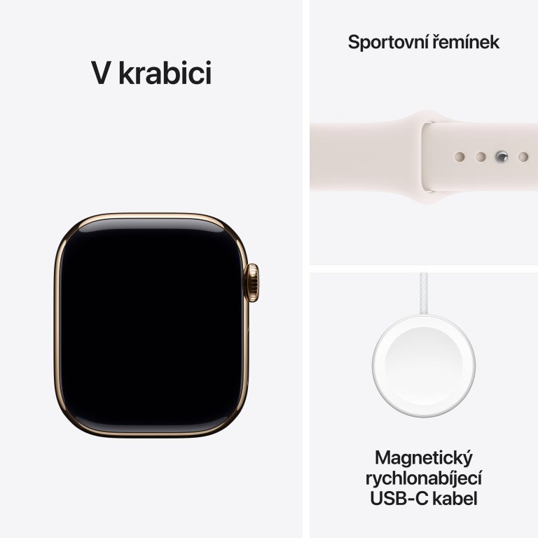 Apple Watch Series 11 GPS + Cellular 42mm Gold Titanium Case with Light Blush Sport Band - M/L