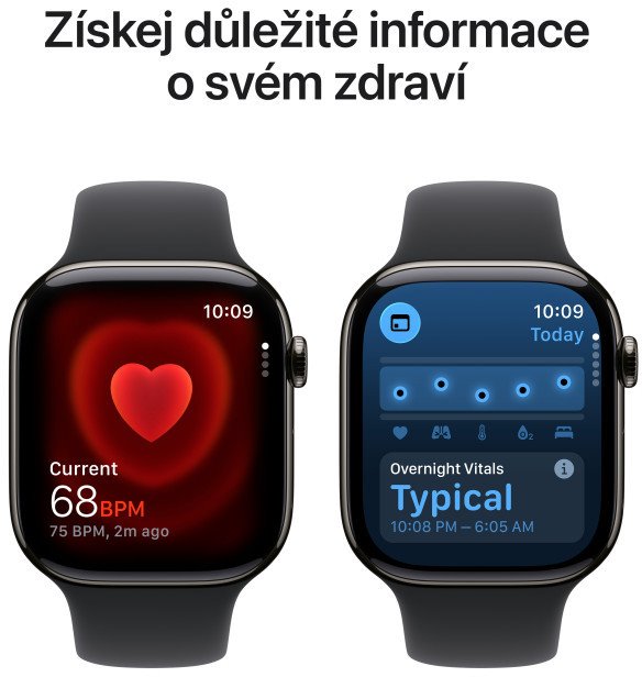 Apple Watch Series 11 GPS + Cellular 42mm Slate Titanium Case with Black Sport Band - M/L