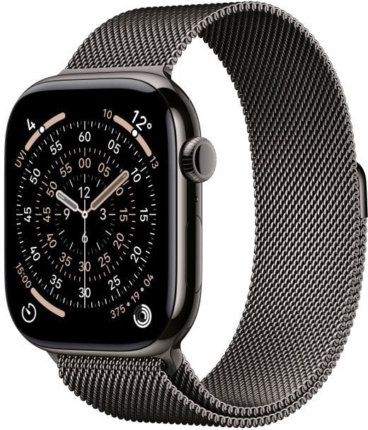 Apple Watch Series 11 GPS + Cellular 42mm Slate Titanium Case with Slate Milanese Loop