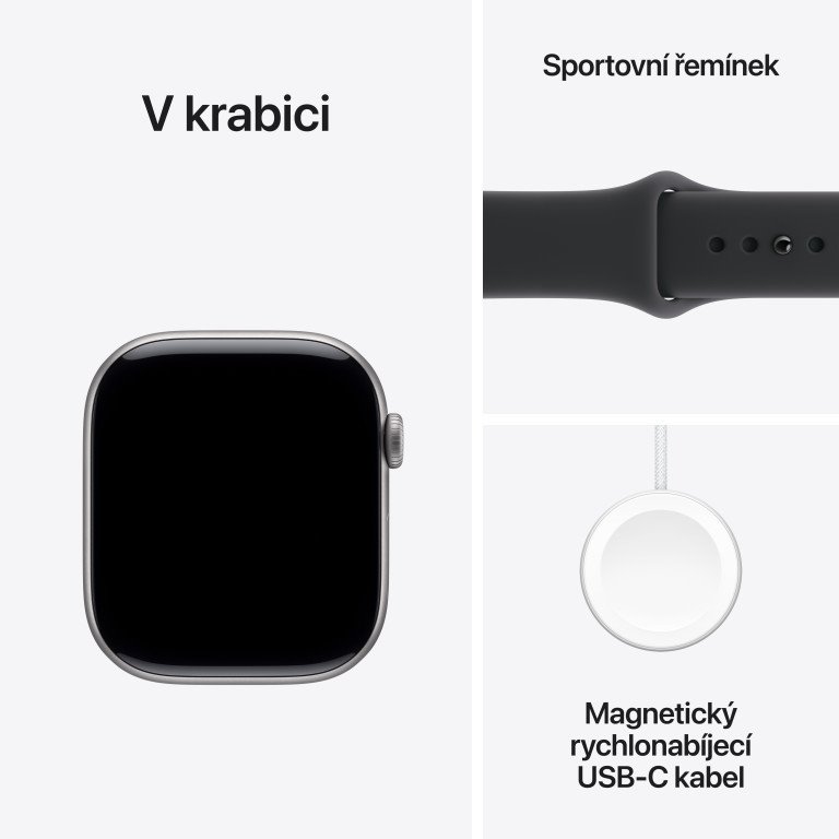 Apple Watch Series 11 GPS + Cellular 42mm Space Grey Aluminium Case with Black Sport Band - M/L