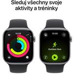 Apple Watch Series 11 GPS + Cellular 42mm vesmírne sivé hliníkové puzdro s čiernym športovým remienkom - M/L