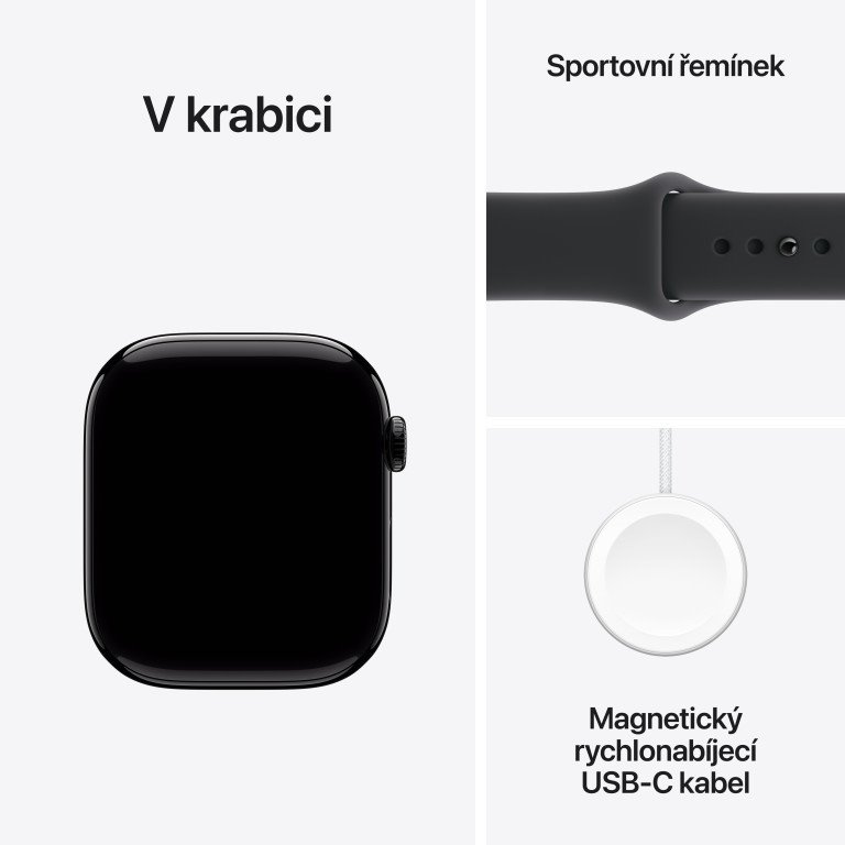 Apple Watch Series 11 GPS + Cellular 46mm Aluminium Case Black Band - M/L