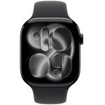 Apple Watch Series 11 GPS + Cellular 46mm Jet Black Aluminium Case with Black Sport Band - S/M