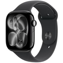 Apple Watch Series 11 GPS + Cellular 46mm Jet Black Aluminium Case with Black Sport Band - S/M