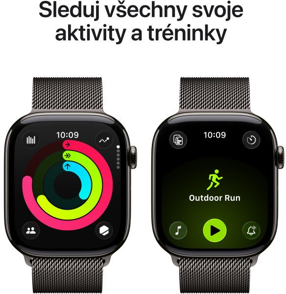 Apple Watch Series 11 GPS + Cellular 46mm Titanium + Milánska slučka - S/M