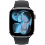 Apple Watch Series 11 GPS + Cellular 46mm vesmírne sivé hliníkové puzdro s čiernym športovým remienkom - S/M