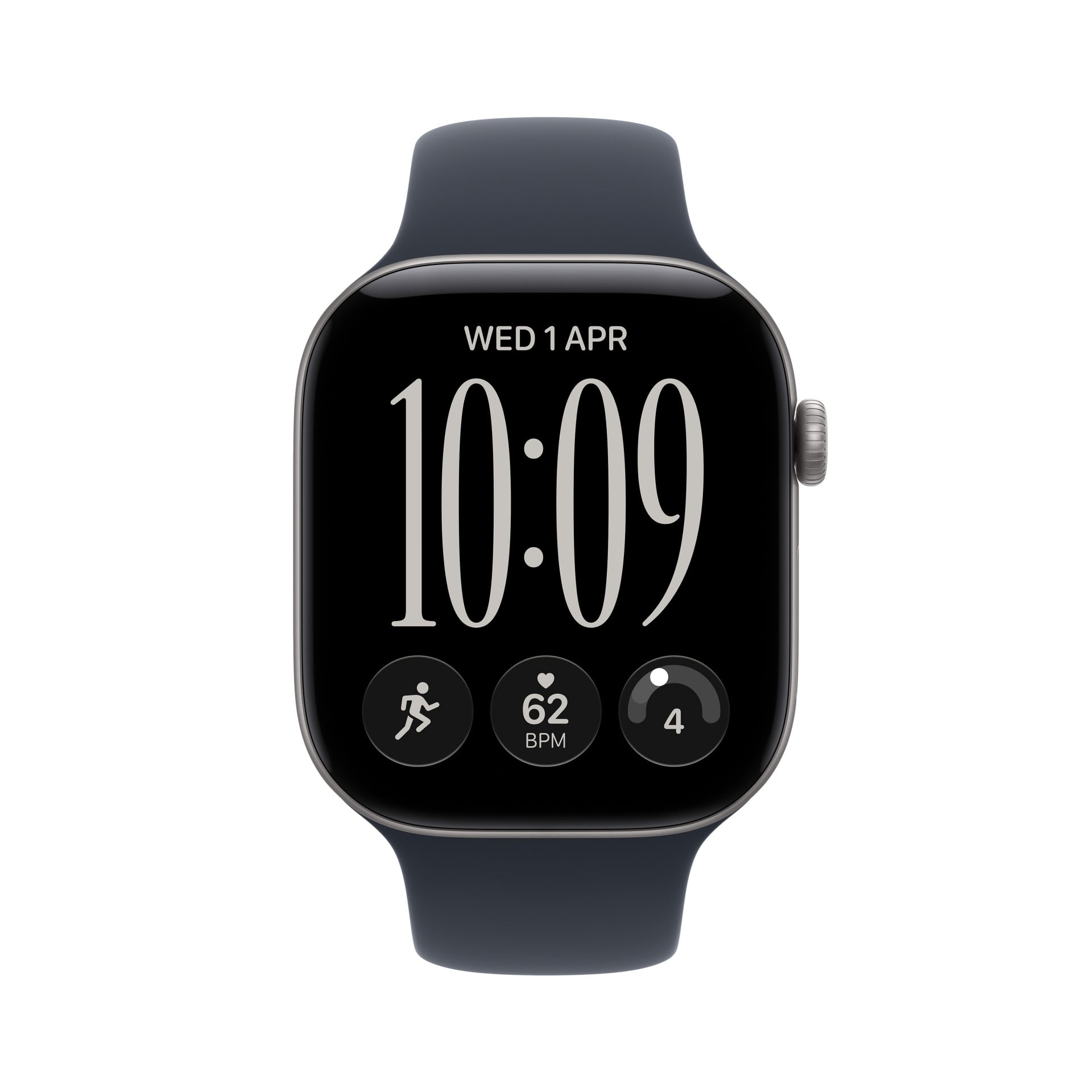 Apple Watch Series 12 GPS 42 mm, hliníkové puzdro v odtieni Space Grey s modrým športovým remienkom – M/L