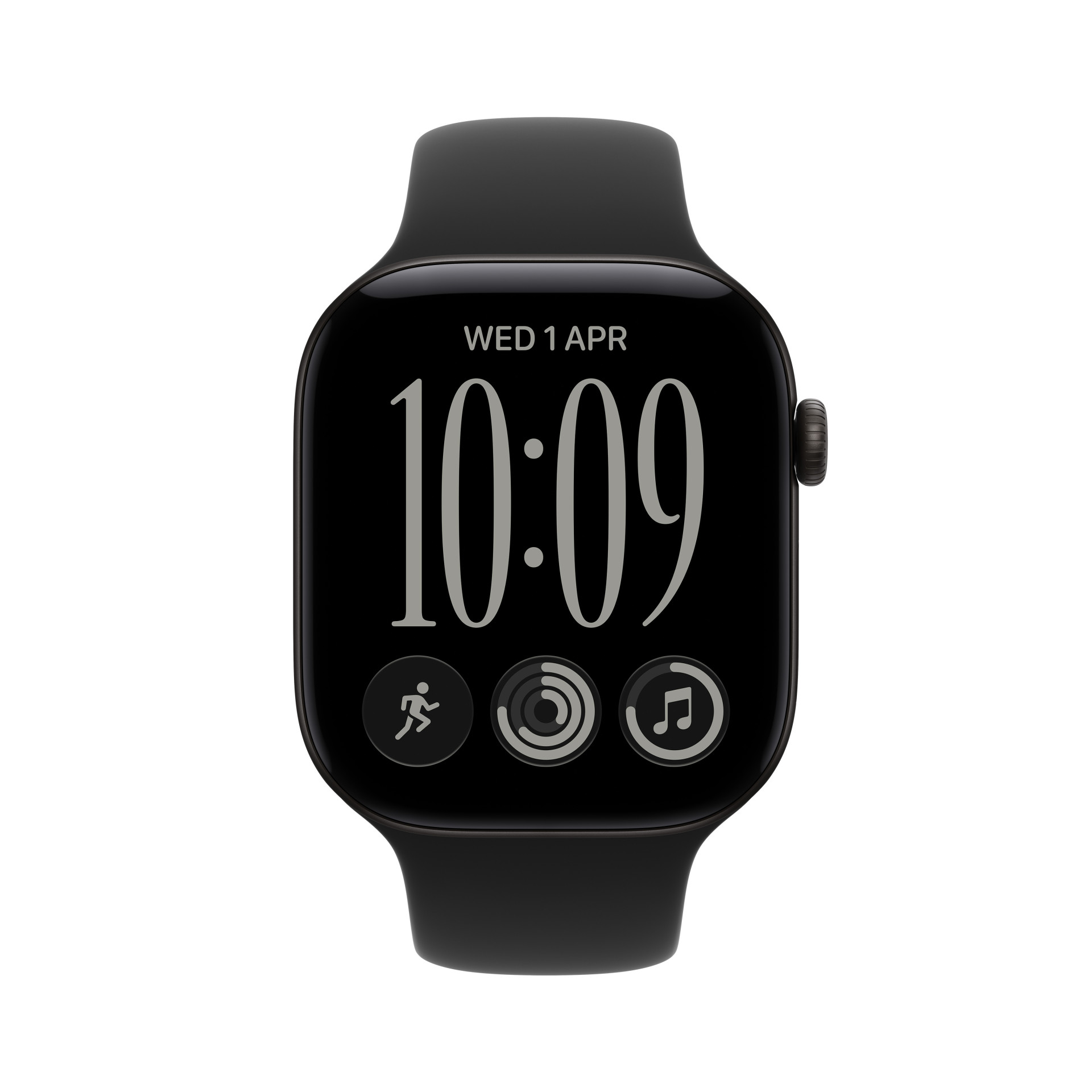 Apple Watch Series 12 GPS 42mm Black Aluminium Case with Black Sport Band - M/L