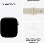 Apple Watch Series 12 GPS 46mm Light Gold Aluminium Case with Sand Sport Band - M/L