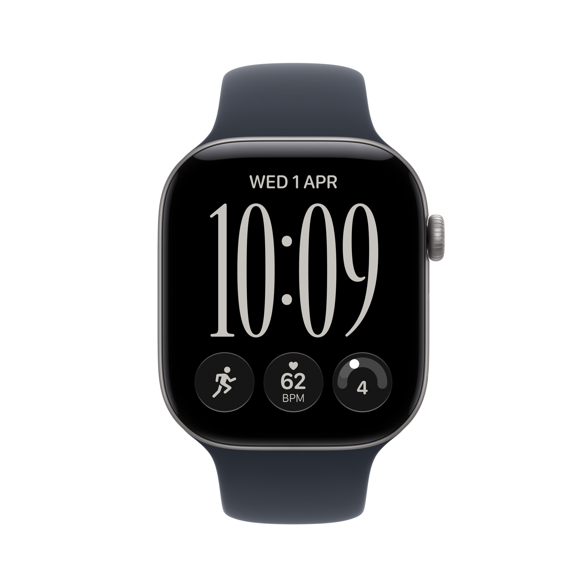 Apple Watch Series 12 GPS 46mm Space Grey Aluminium Case with Navy Blue Sport Band - S/M