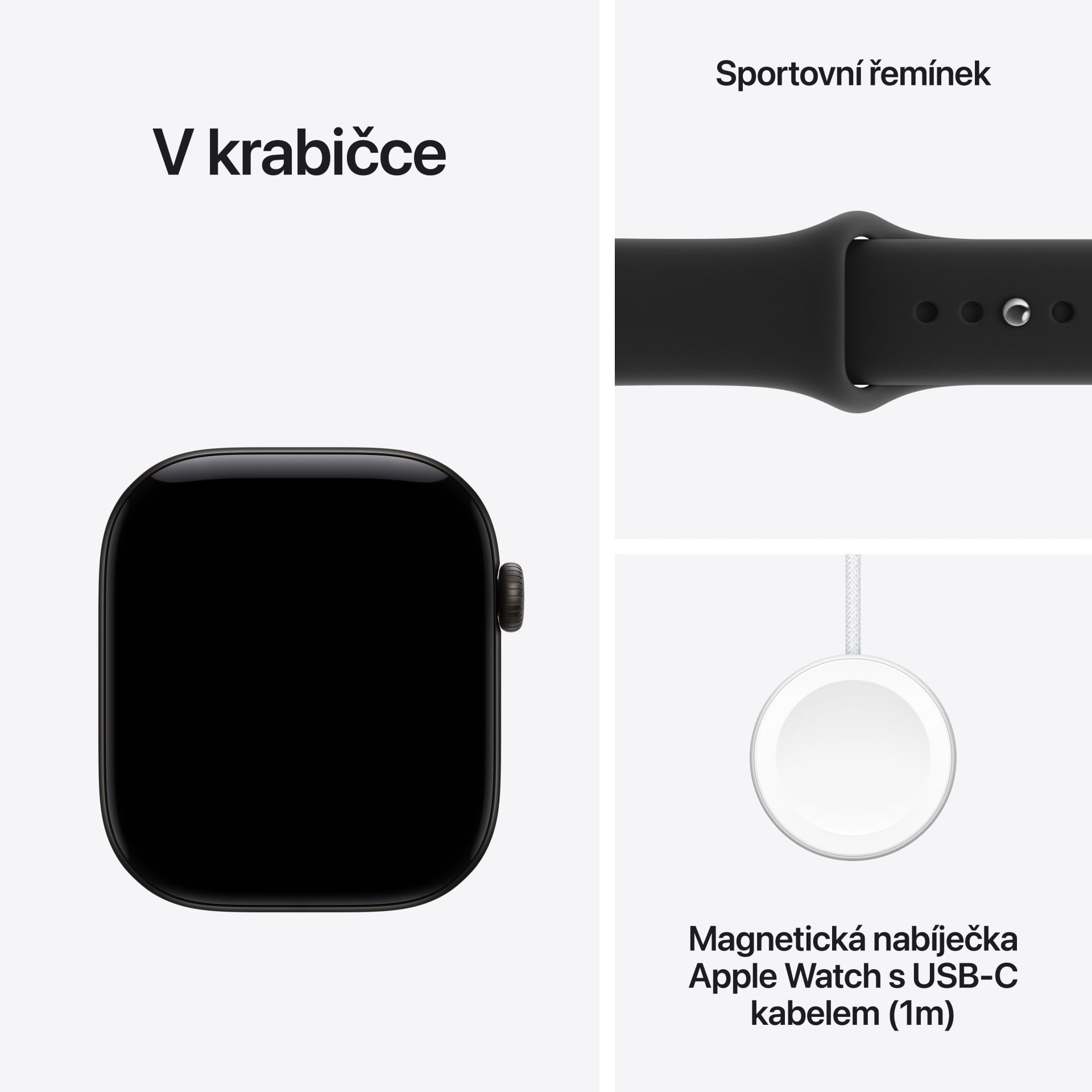 Apple Watch Series 12 GPS + Cellular 42 mm, čierne hliníkové puzdro s čiernym športovým remienkom – S/M