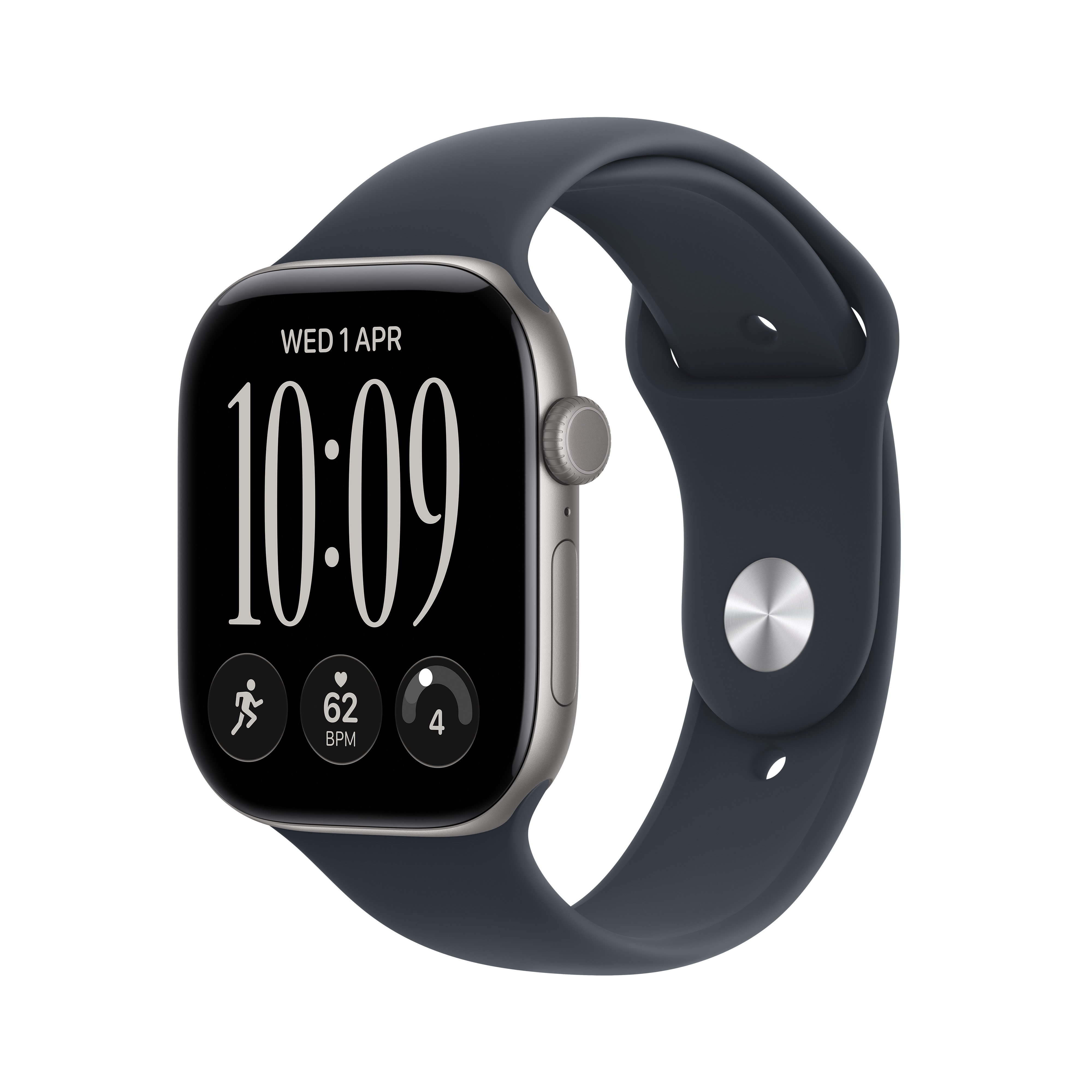 Apple Watch Series 12 GPS + Cellular 42 mm, hliníkové puzdro v farbe Space Grey s modrým športovým remienkom – S/M