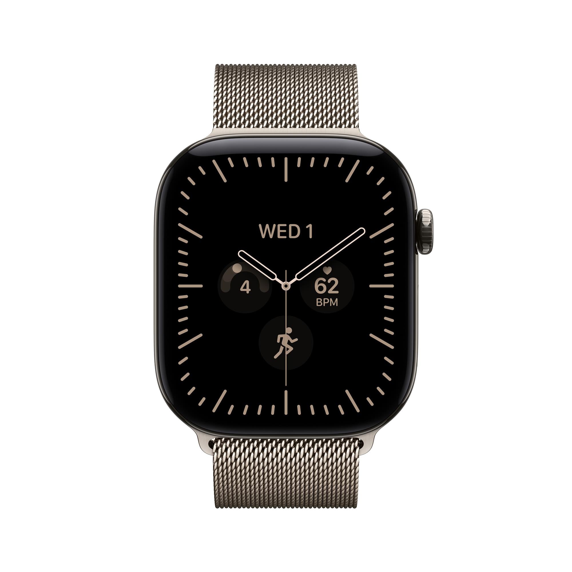 Apple Watch Series 12 GPS + Cellular 42 mm s puzdrom z prírodného titánu a prírodným milánskym remienkom