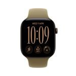 Apple Watch Series 12 GPS + Cellular 42 mm, tmavobronzové hliníkové puzdro s olivovým športovým remienkom – S/M