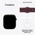 Apple Watch Series 12 GPS + Cellular 46 mm, titánové puzdro v odtieni Radiant Gold s športovým remienkom v odtieni Burgundy – M/L