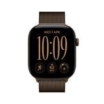 Apple Watch Series 12 GPS + Cellular 46 mm, tmavobronzové hliníkové puzdro s tmavobronzovým milánskym remienkom – M/L