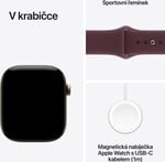 Apple Watch Series 12 GPS + Cellular 46mm Radiant Gold Titanium Case with Burgundy Sport Band - M/L