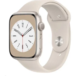 Apple Watch Series 8 GPS 41mm Starlight Aluminium Case with Starlight Sport Band - Regular (mnp63cs/a)