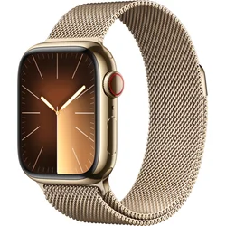 Apple Watch Series 9 41 mm Cellular Gold z nehrdzavejúcej ocele so zlatým milánskym napínačom