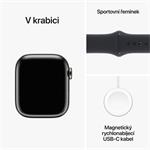 Apple Watch Series 9 41 mm Cellular Graphite Grey z nehrdzavejúcej ocele s tmavým atramentovým športovým remienkom - M/L