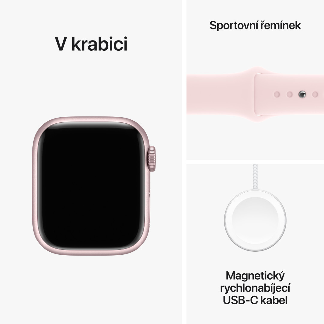 Apple Watch Series 9 41 mm Cellular Pink Aluminium so svetloružovým športovým remienkom - M/L