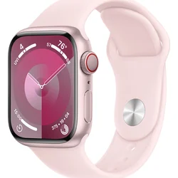 Apple Watch Series 9 41 mm Cellular Pink Aluminium so svetloružovým športovým remienkom - S/M