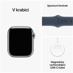 Apple Watch Series 9 41 mm Cellular Silver z nehrdzavejúcej ocele s ľadovo modrým športovým remienkom - M/L
