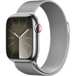 Apple Watch Series 9 41 mm Cellular Silver z nehrdzavejúcej ocele so strieborným milánskym napínačom