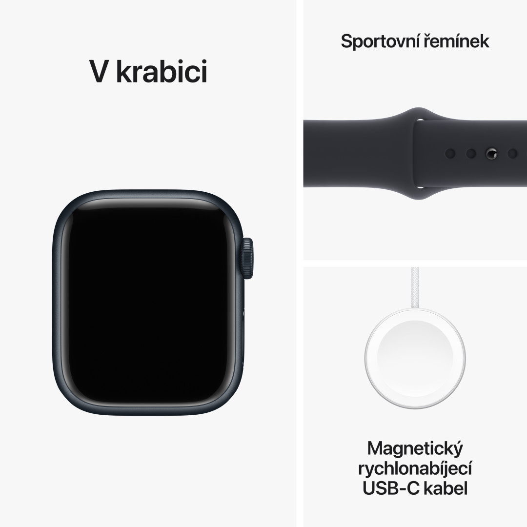 Apple Watch Series 9 41 mm Dark Ink Aluminium so športovým remienkom Dark Ink - S/M