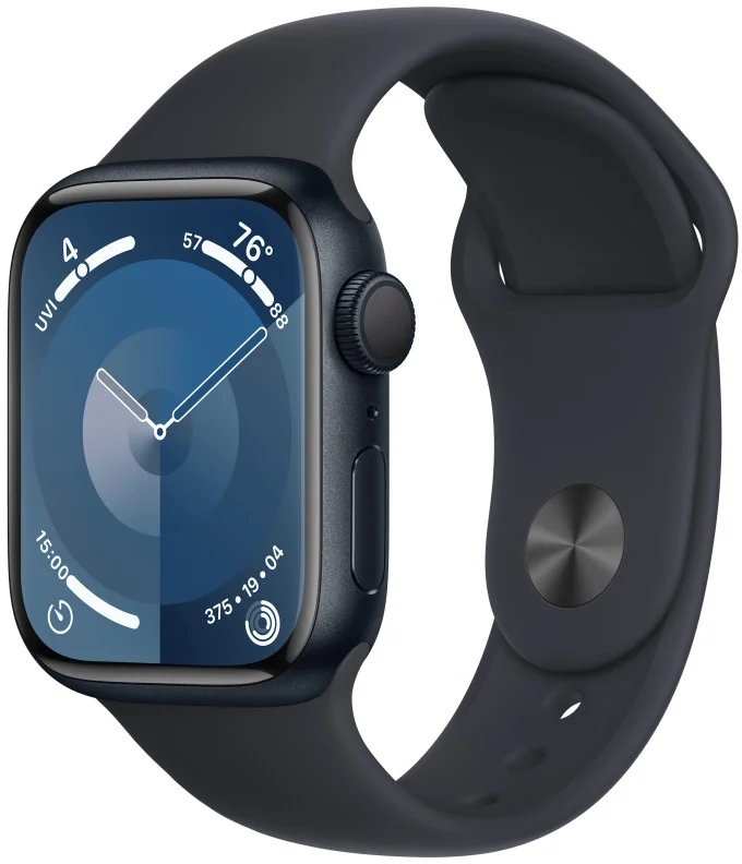 Apple Watch Series 9 41 mm Dark Ink Aluminium so športovým remienkom Dark Ink - S/M