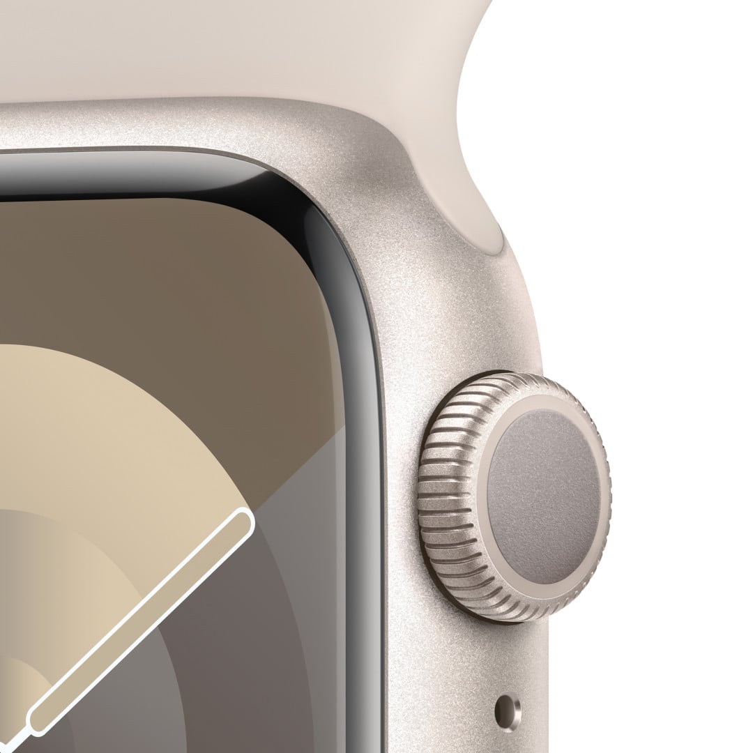 Apple Watch Series 9 41 mm Star White Aluminium s bielym športovým remienkom - M/L