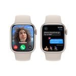 Apple Watch Series 9 41 mm Star White Aluminium s bielym športovým remienkom - M/L