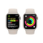 Apple Watch Series 9 41 mm Star White Aluminium s bielym športovým remienkom - S/M