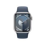 Apple Watch Series 9 41 mm strieborný hliník s ľadovo modrým športovým remienkom - M/L