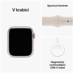 Apple Watch Series 9 41mm Cellular Hvězdně bílý hliník s hvězdně bílým sportovním řemínkem - S/M