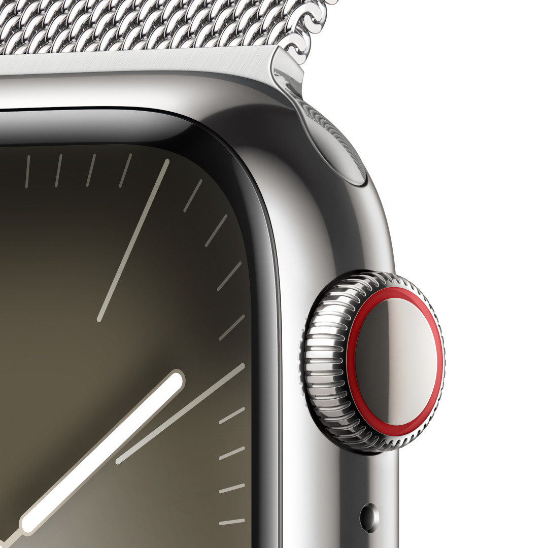 Apple Watch Series 9 41mm Cellular Stříbrný nerez s stříbrným milánským tahem