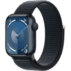 Apple Watch Series 9 41mm Temně inkoustový hliník s temně inkoustovým provlékacím sportovním řemínkem
