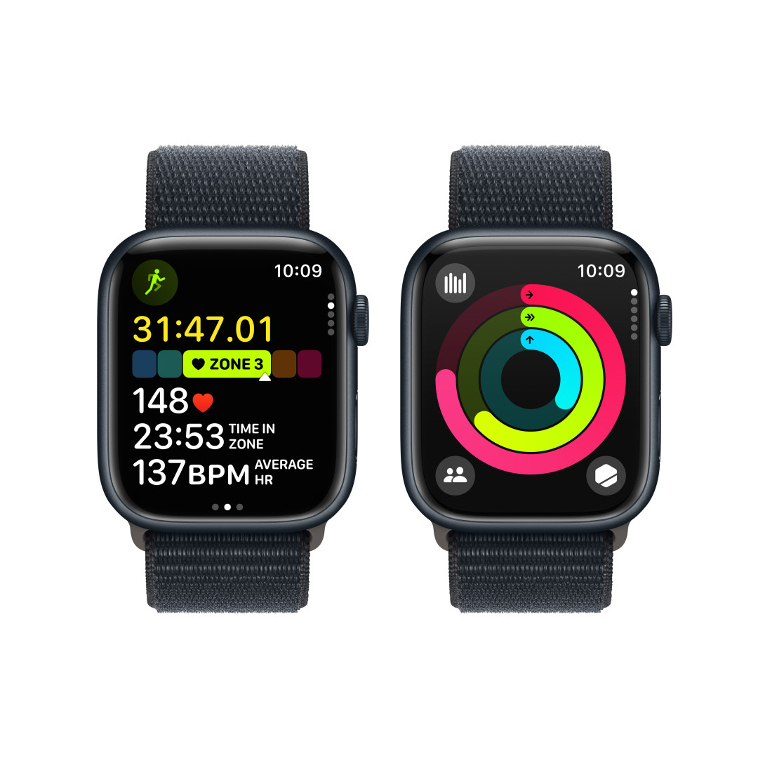 Apple Watch Series 9 45 mm Cellular Dark Ink Aluminium so športovým remienkom Dark Ink