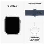 Apple Watch Series 9 45 mm Cellular Silver Aluminium s ľadovo modrým športovým remienkom - M/L